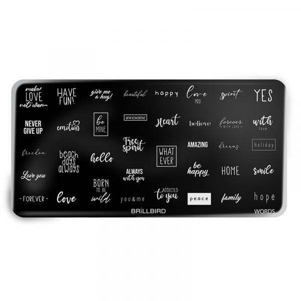 Nail stamp plate - Words